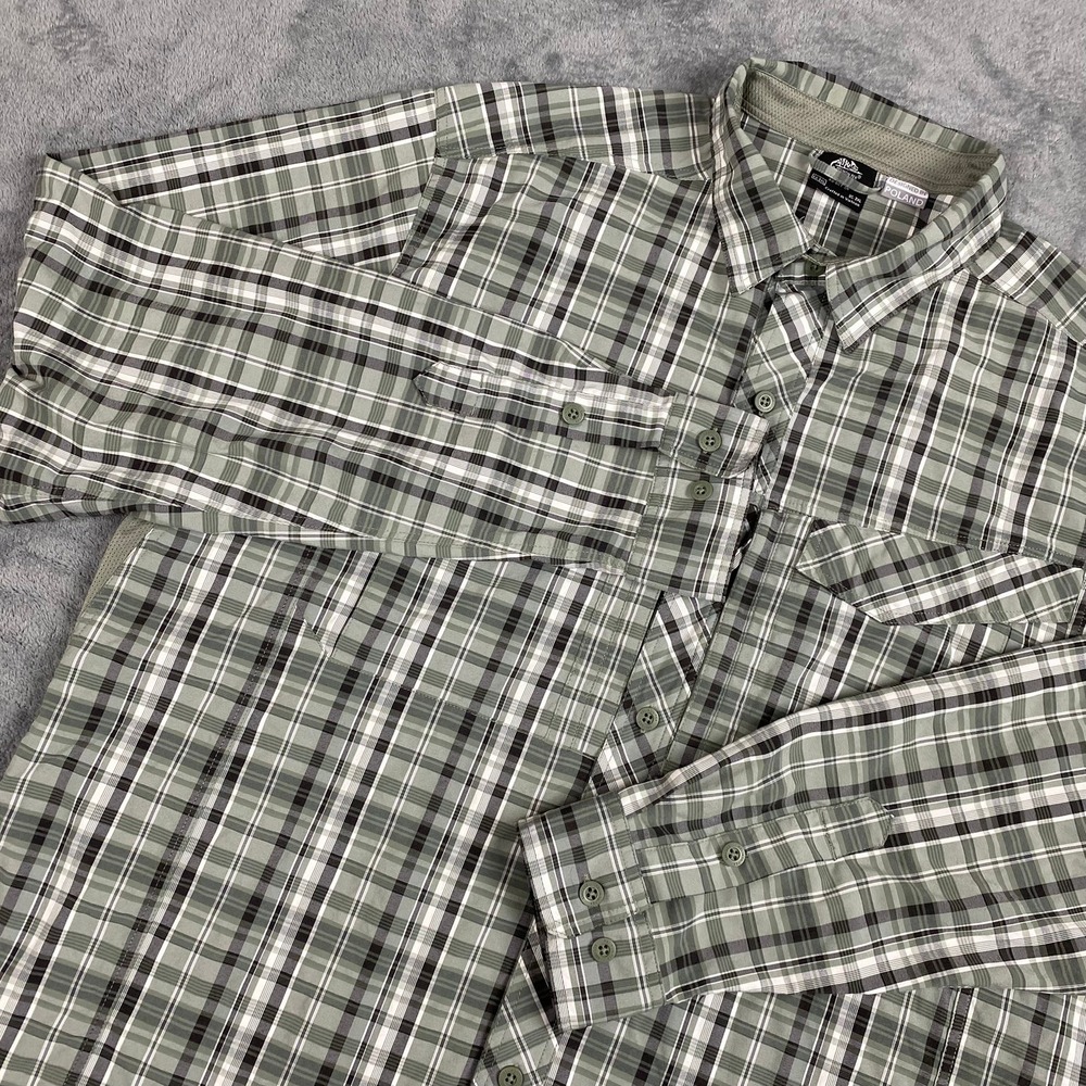 Helikon-Tex Men Defender‎ Mk2 City Shirt 2XL Green Plaid Tactical Nylon Stretch